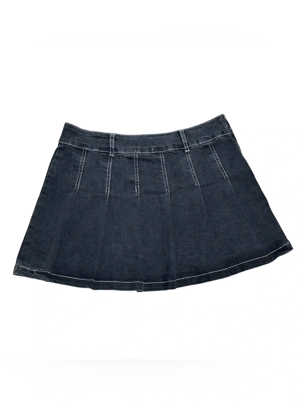 Hot Topic black denim pleated skirt size Large